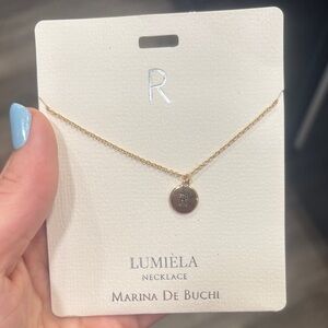 Gold Necklace by Marina De Buchi R letter